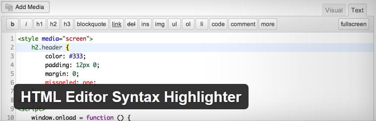 HTML-Editor-Syntax-Highlighter-plugin
